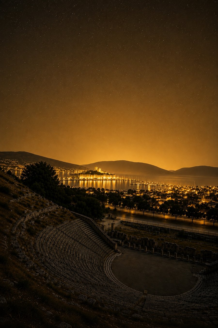 Işık kirliliği altında Bodrum
